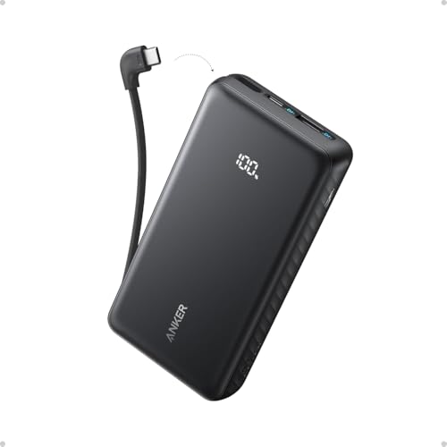 Anker Laptop Power Bank, 25.000mAh Carregador Portátil para Notebook, 3-Portas 100W USB-C, Cabos Retráteis Integrados, Aprovado para Viagens Aéreas, Compatível com iPhone 17, Samsung e Mais