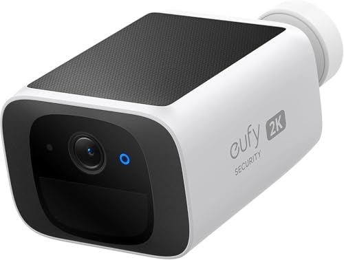 eufy SoloCam S220 por anker, Câmera De Segurança Wi-Fi Externa, Solar Sem Fio Externa, 2K, Energia Contínua, Monitoramento inteligente de IA, Trabalha Com Alexa/HomeBase 3, Sem Taxa Mensal